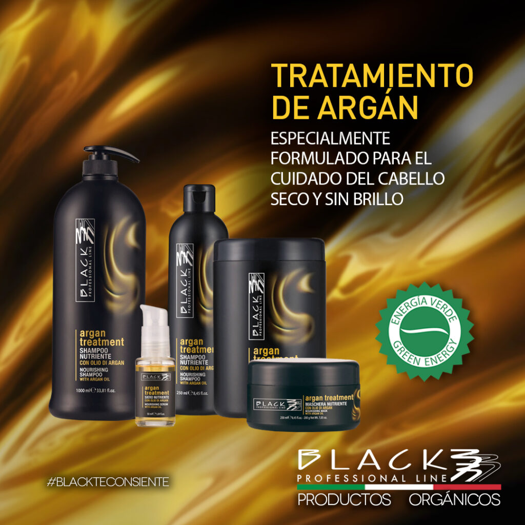 tratamiento black professional línea argan para cabello seco